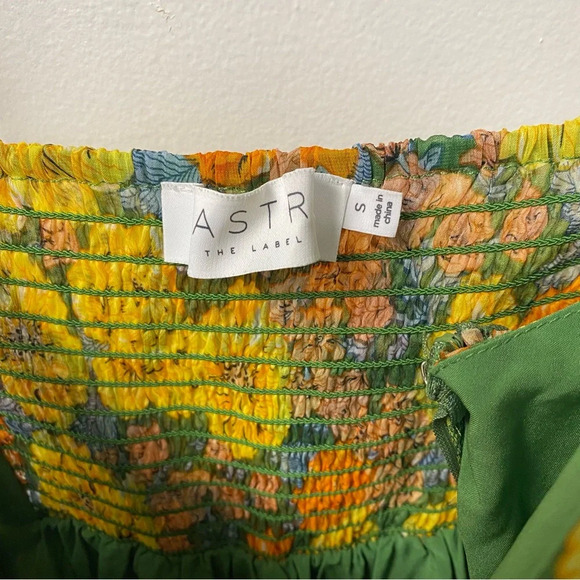 ASTR the Label Brandy Floral-Print Cutout Maxi Dress Yellow Green Size Small - Picture 7 of 8